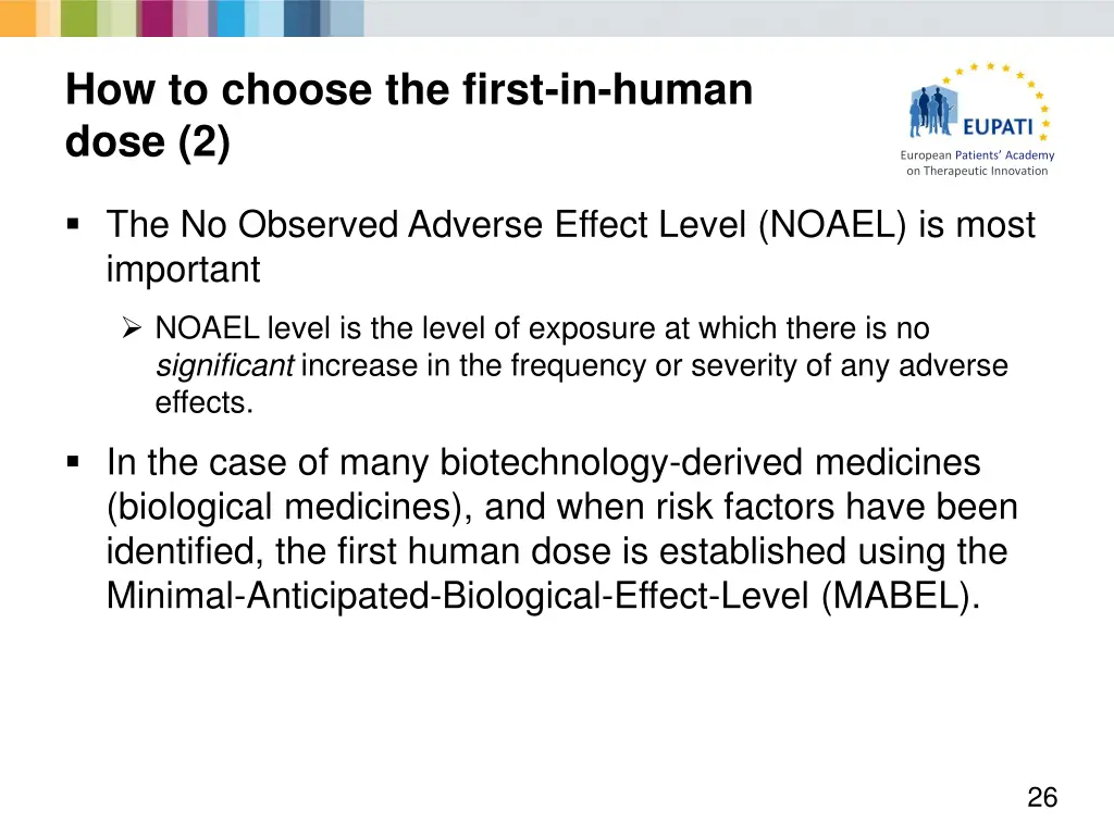 how to choose the first in human dose 2