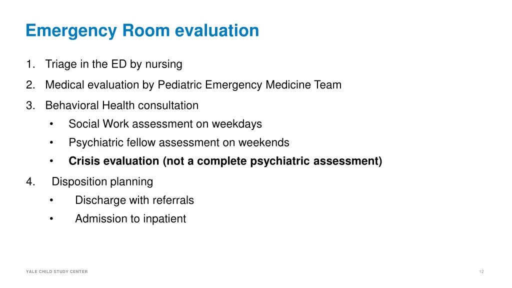 emergency room evaluation