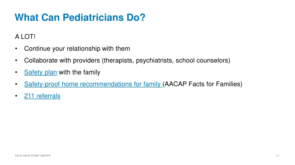 what can pediatricians do