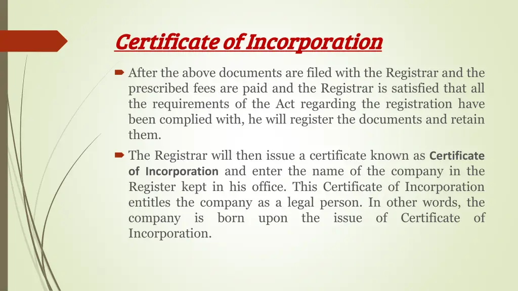 certificate of incorporation certificate