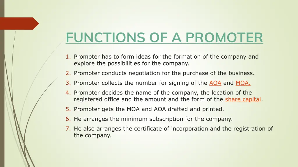 functions of a promoter