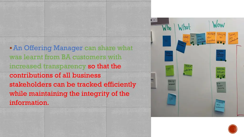 an offering manager can share what was learnt