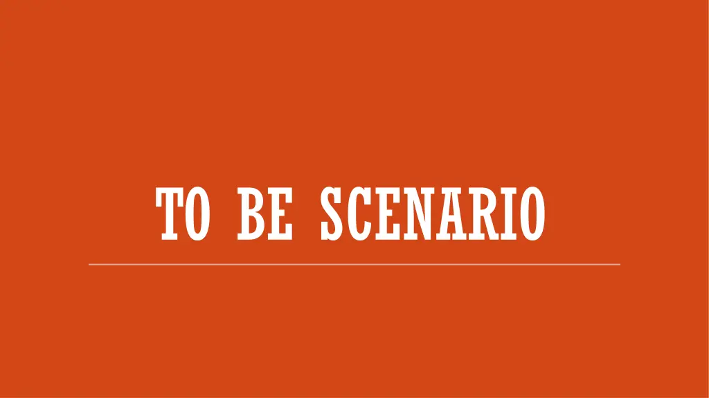 to be scenario