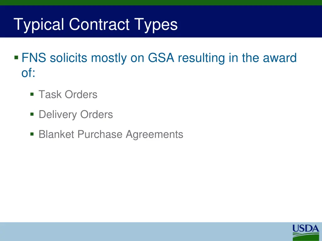 typical contract types