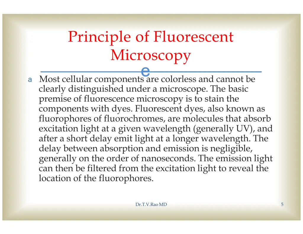 principle of fluorescent microscopy