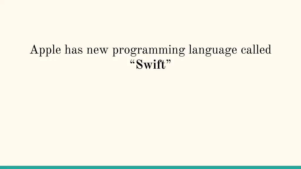 apple has new programming language called swift