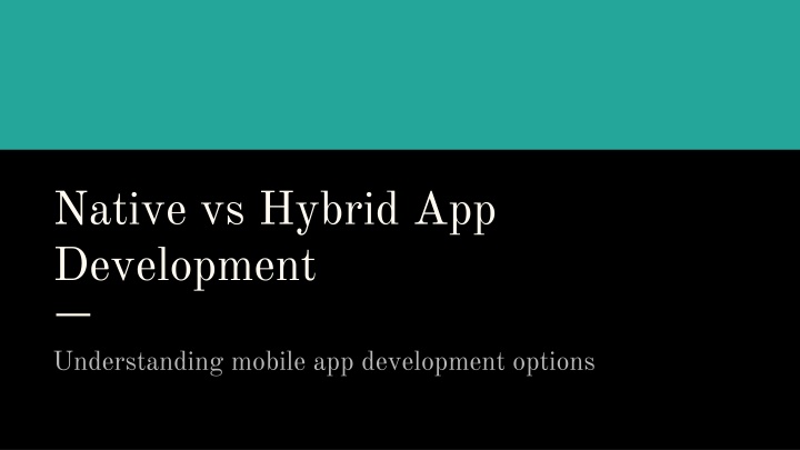 native vs hybrid app development