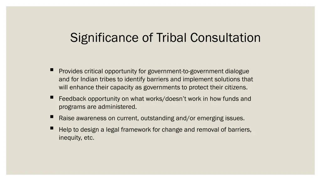 significance of tribal consultation