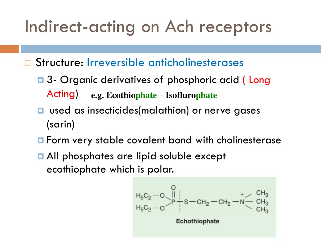 indirect acting on ach receptors 5