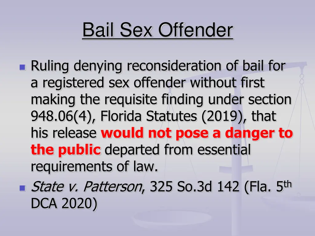 bail sex offender