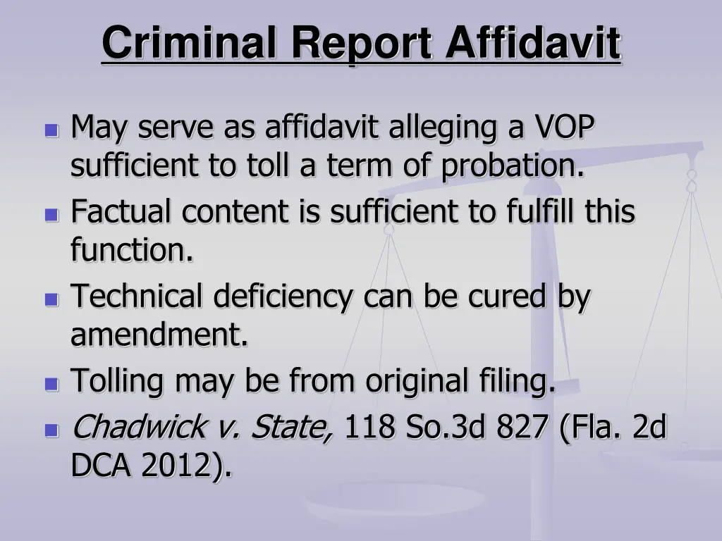 criminal report affidavit