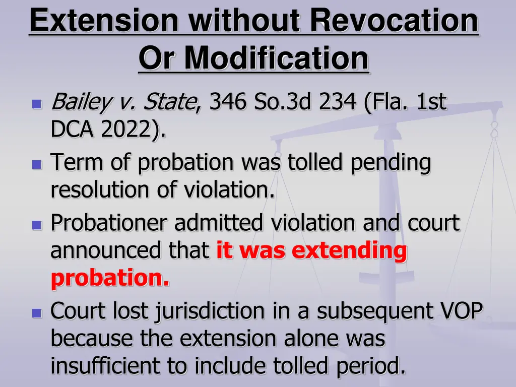 extension without revocation or modification