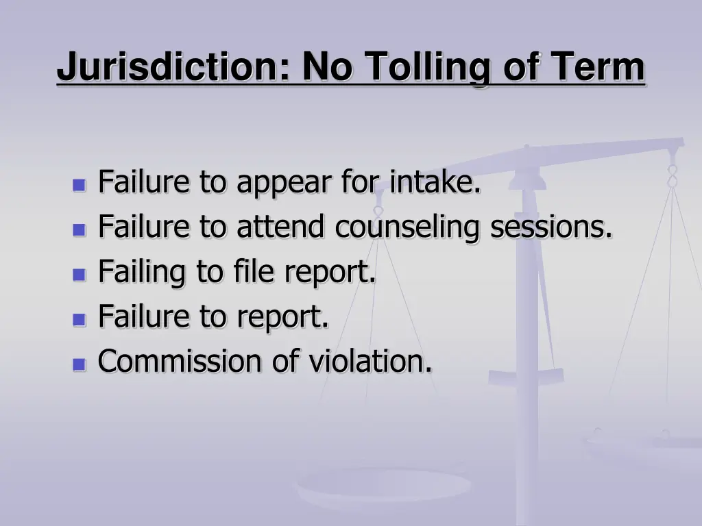 jurisdiction no tolling of term