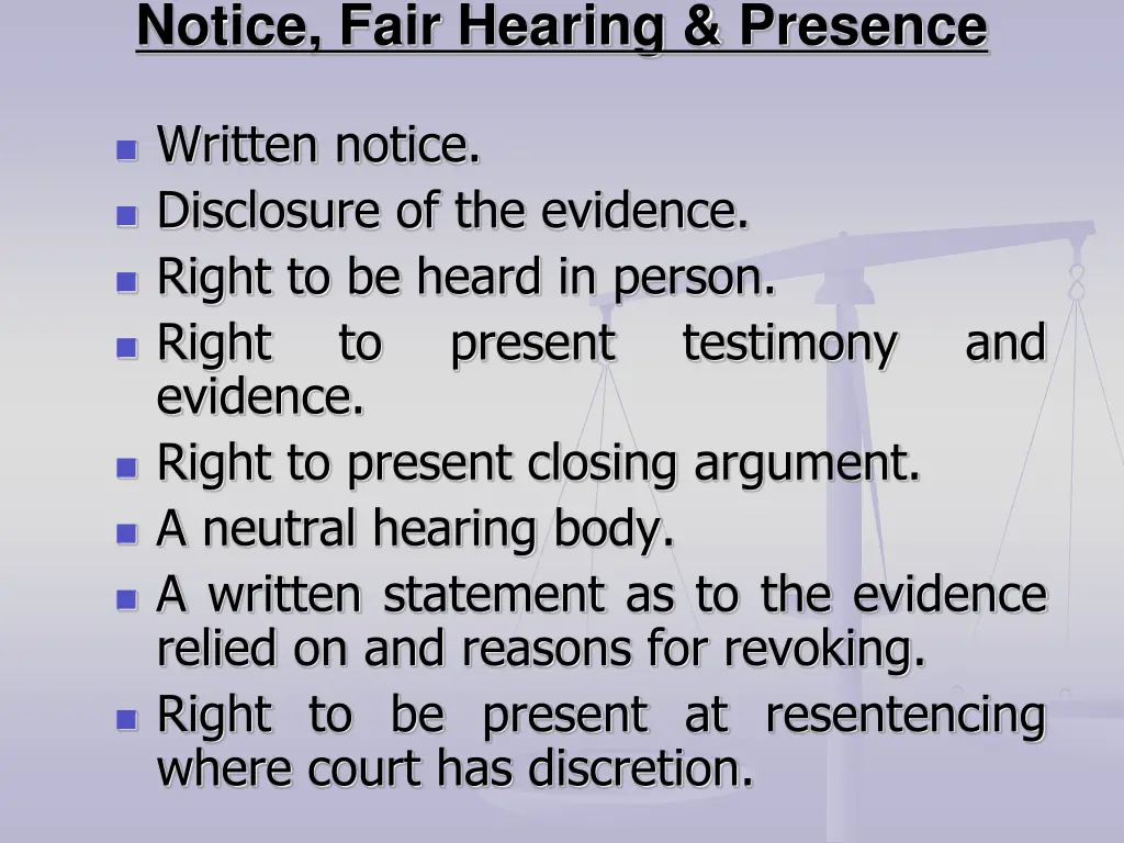 notice fair hearing presence