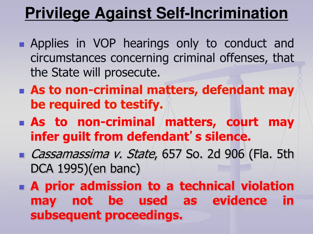 privilege against self incrimination