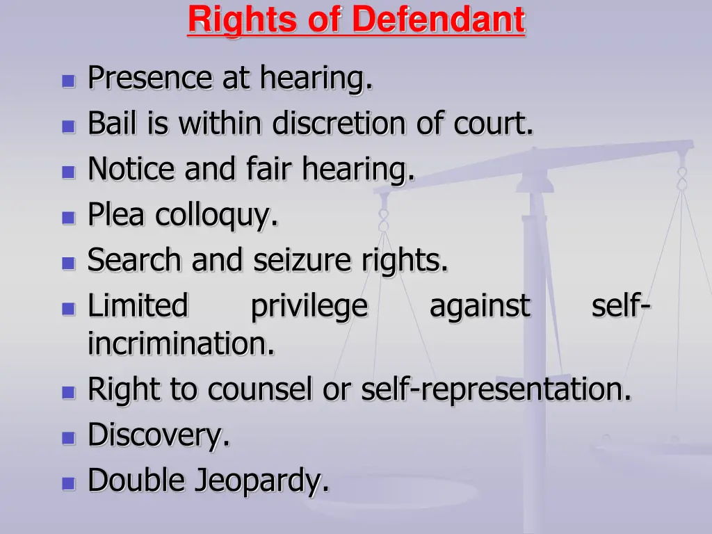 rights of defendant 1