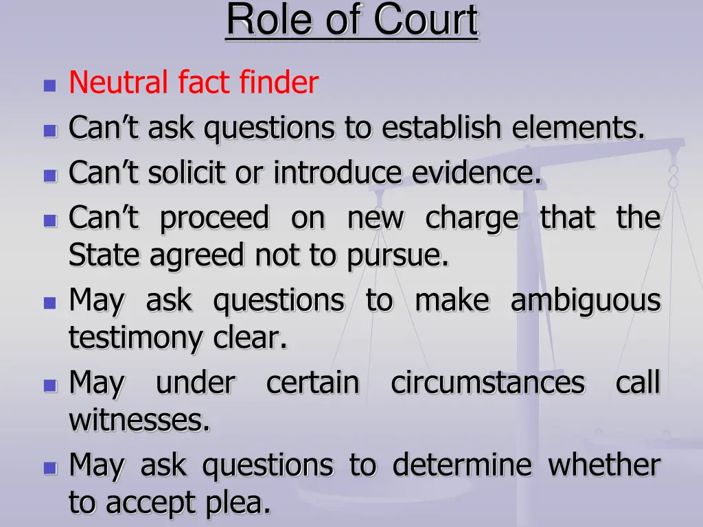 role of court