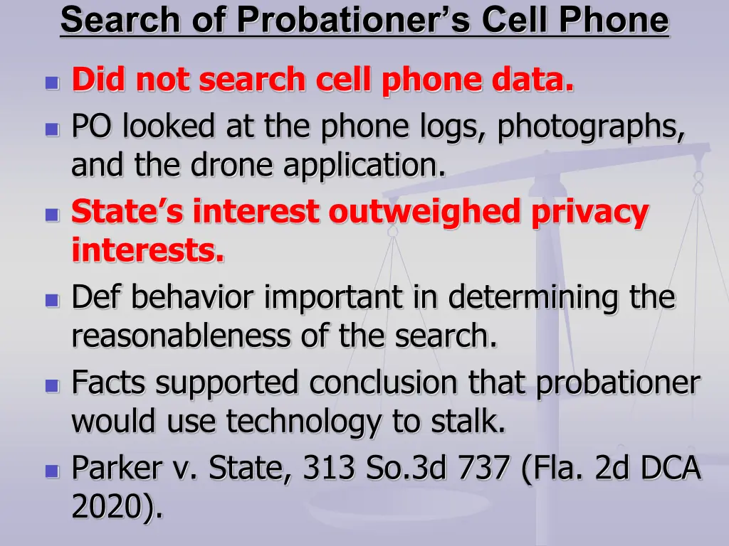 search of probationer s cell phone