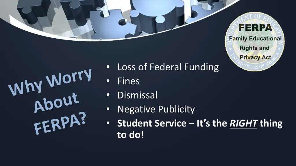 loss of federal funding fines dismissal negative