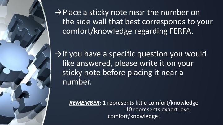 place a sticky note near the number on the side