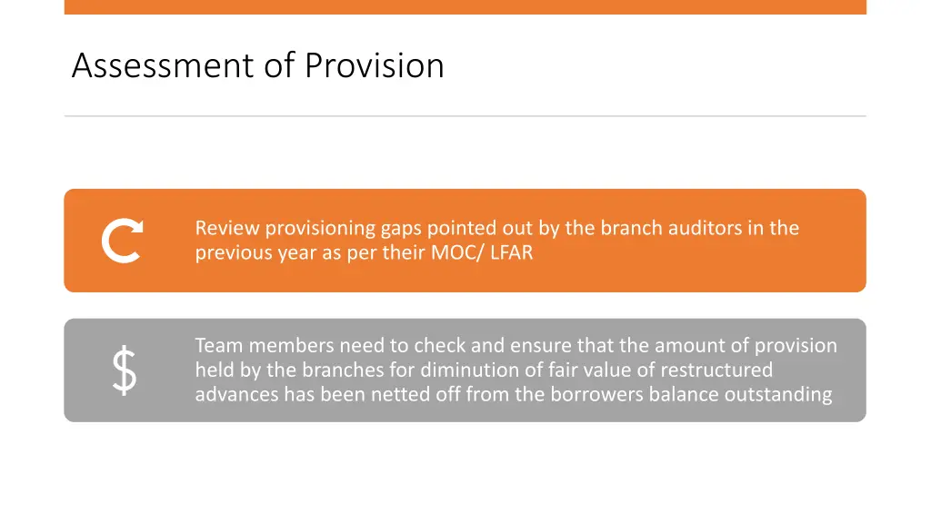 assessment of provision 1