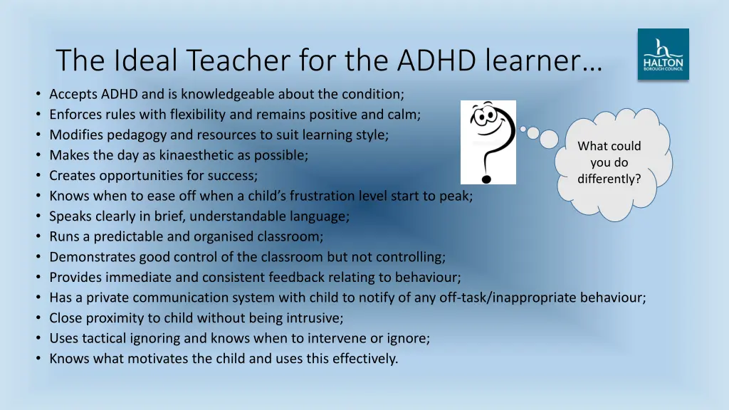 the ideal teacher for the adhd learner accepts