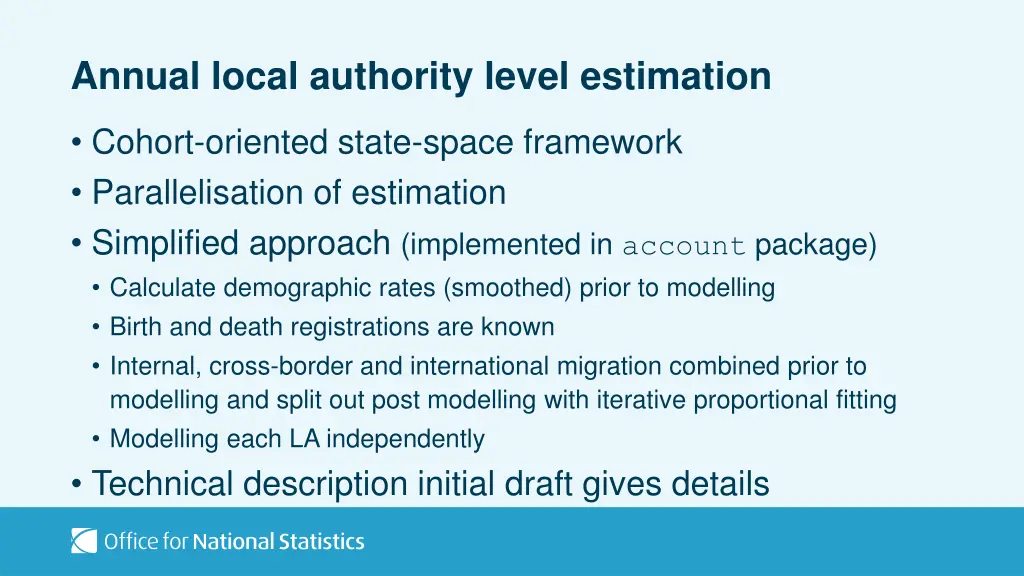 annual local authority level estimation