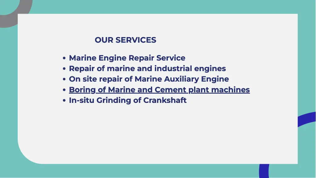 our services our services