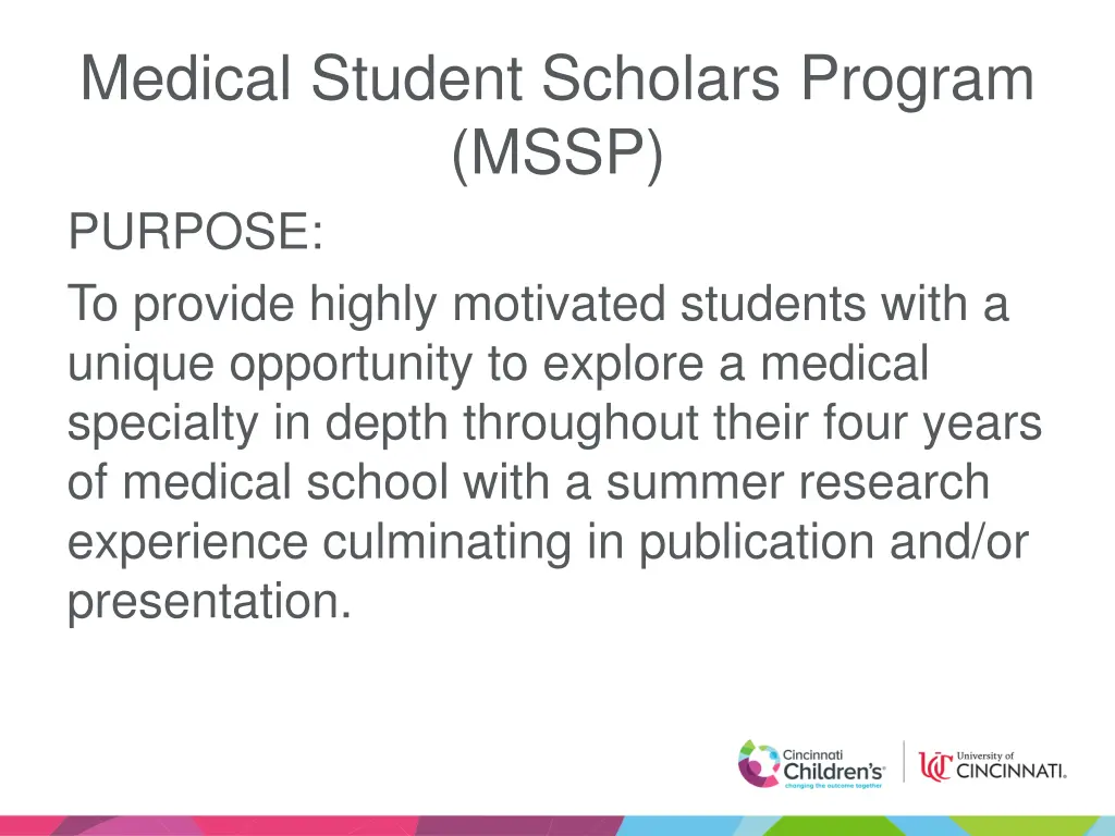 medical student scholars program mssp purpose