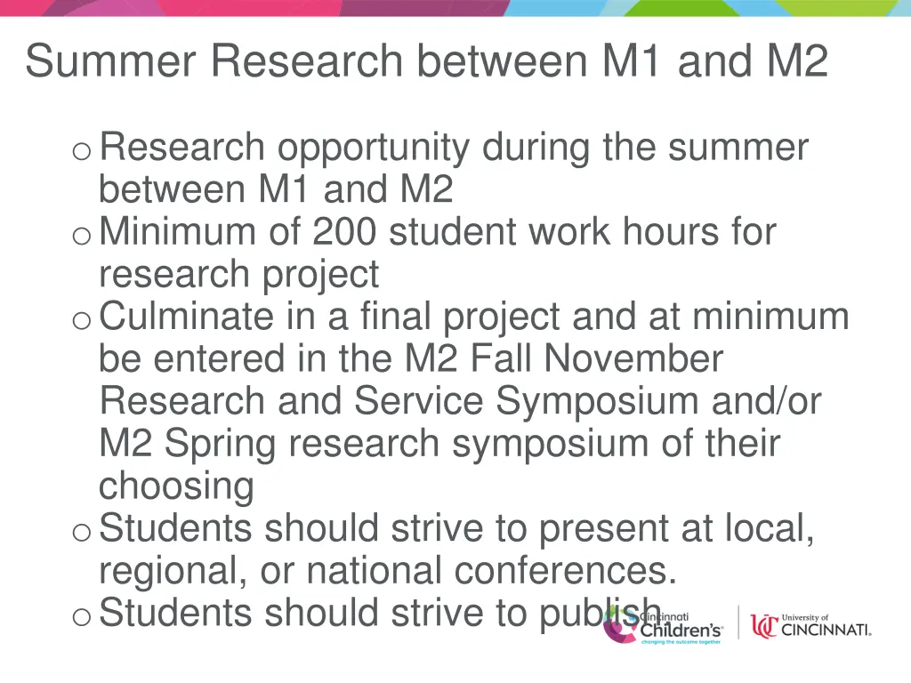 summer research between m1 and m2