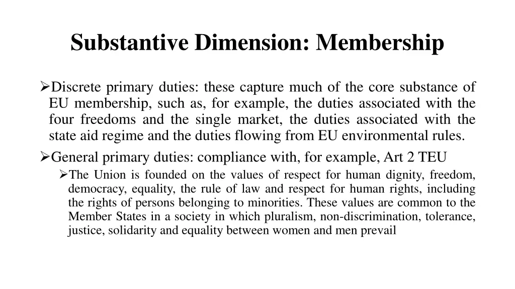 substantive dimension membership 1