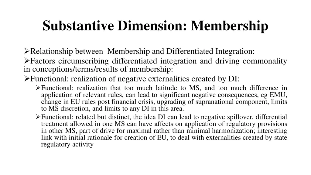 substantive dimension membership 10