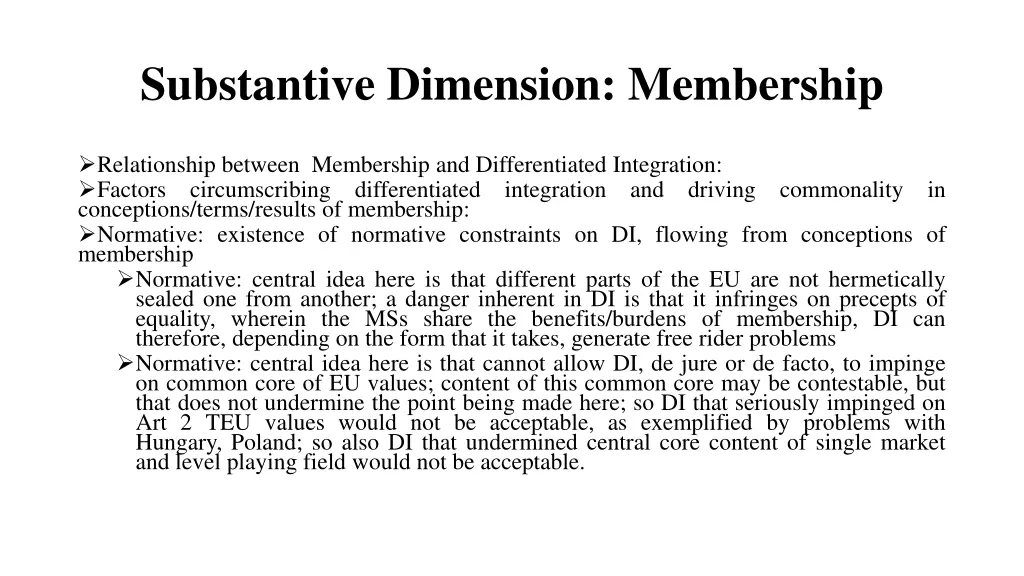 substantive dimension membership 11