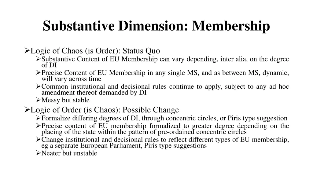 substantive dimension membership 12