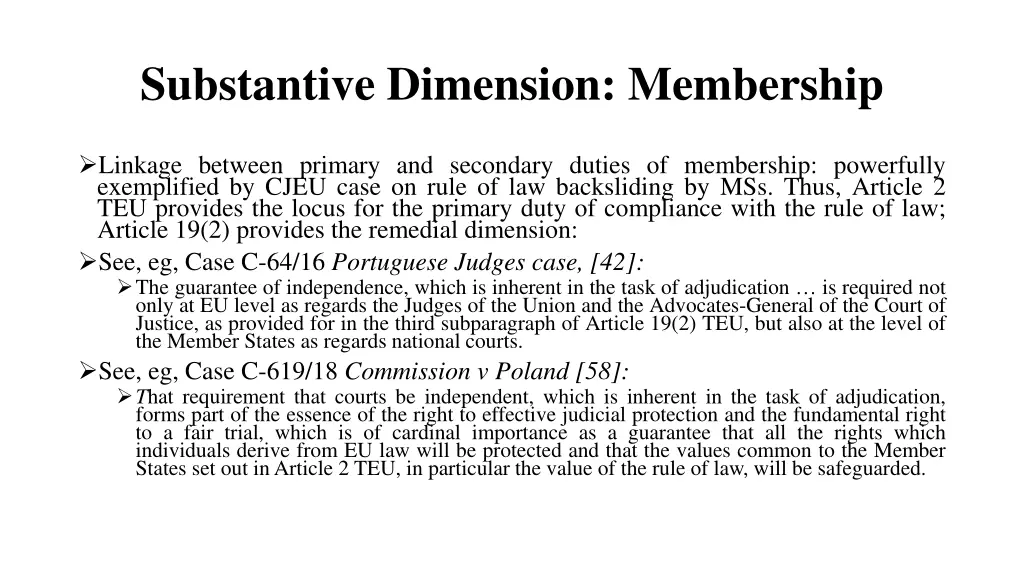 substantive dimension membership 3