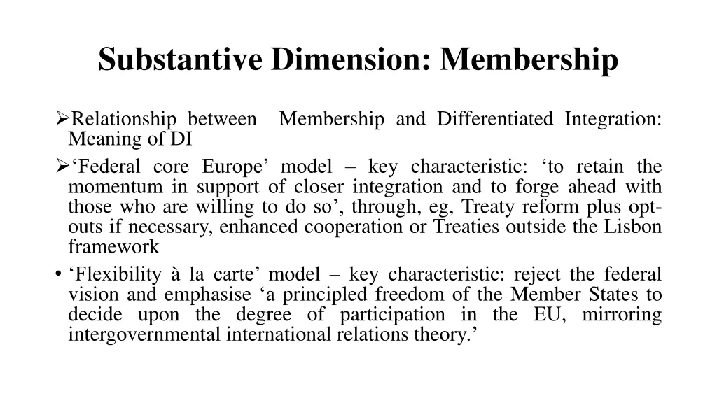 substantive dimension membership 6