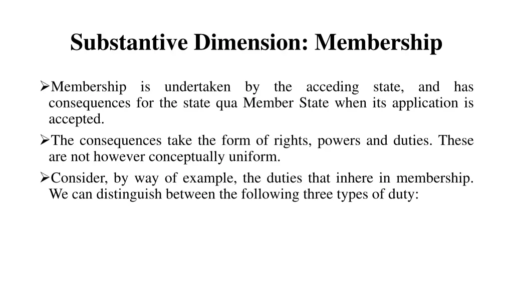 substantive dimension membership