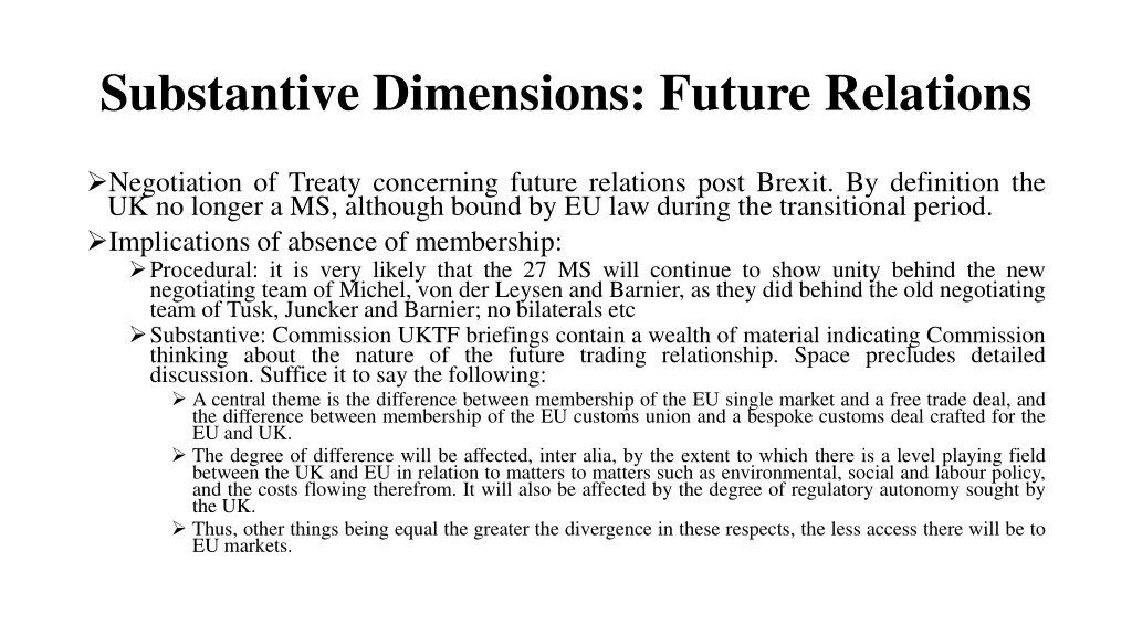 substantive dimensions future relations