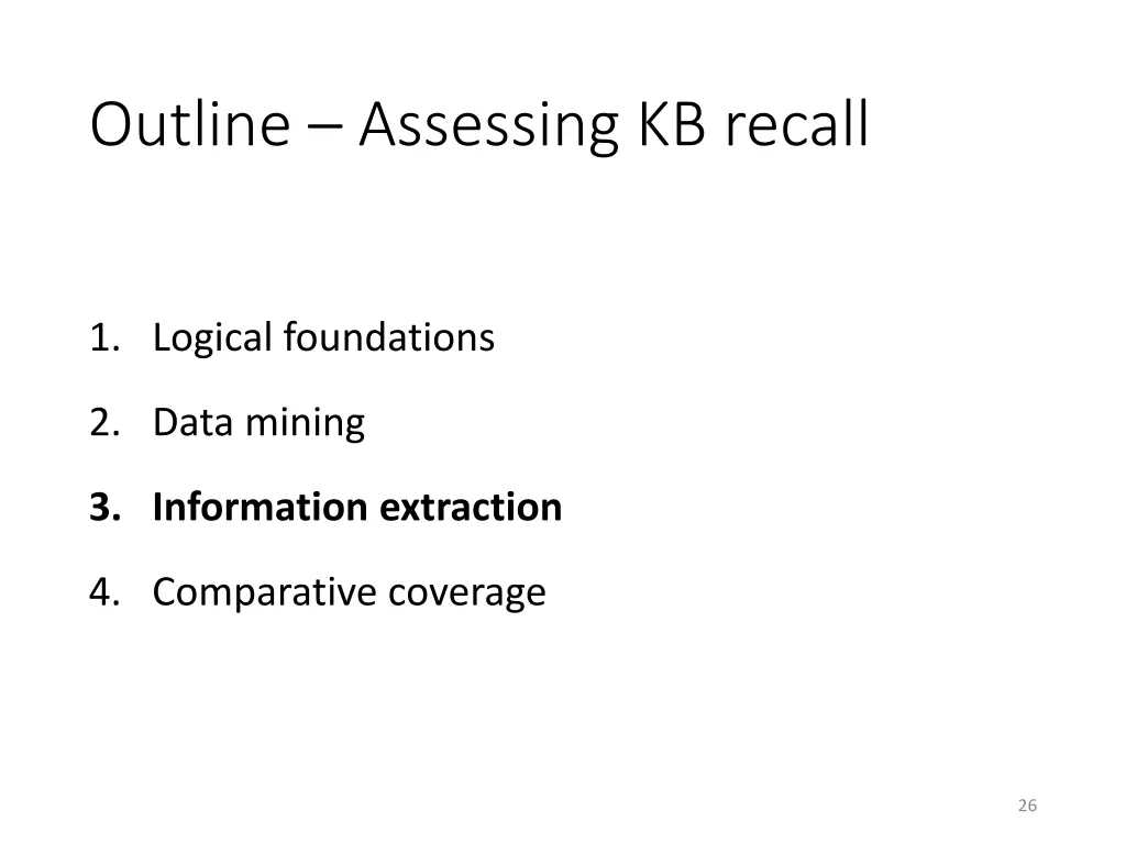 outline assessing kb recall 3