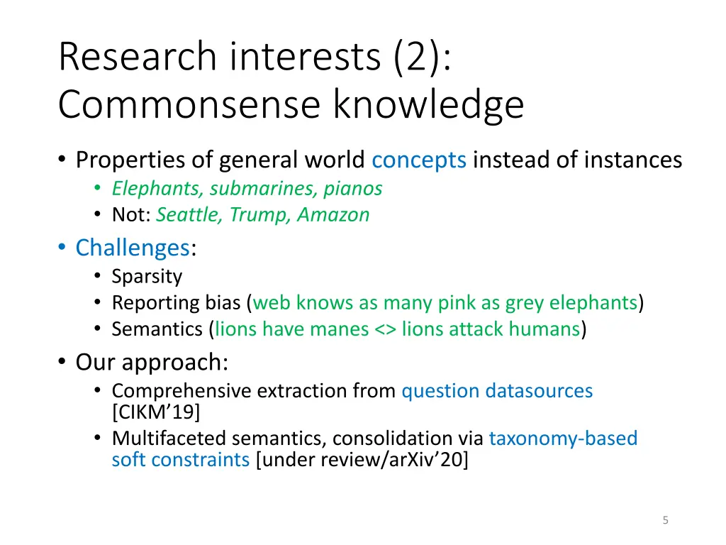 research interests 2 commonsense knowledge