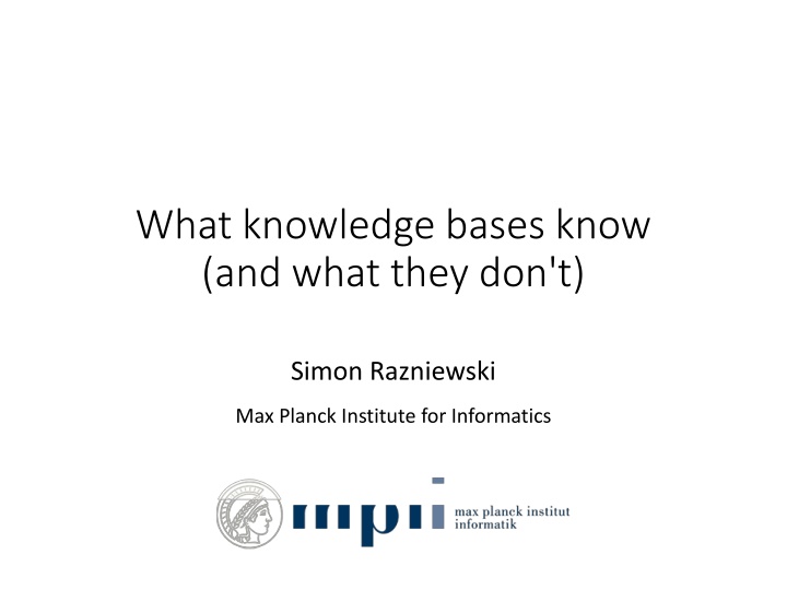 what knowledge bases know and what they don t