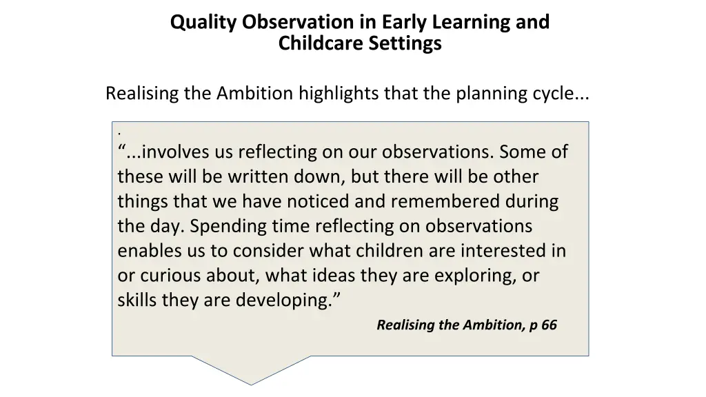 quality observation in early learning 2