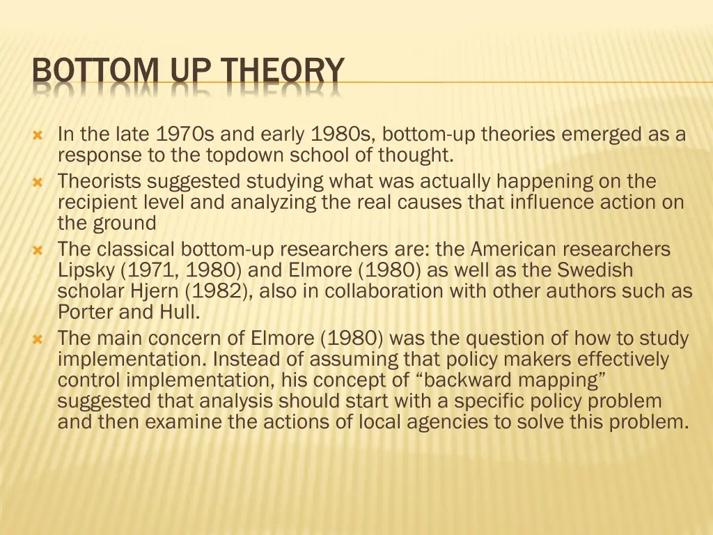 bottom up theory