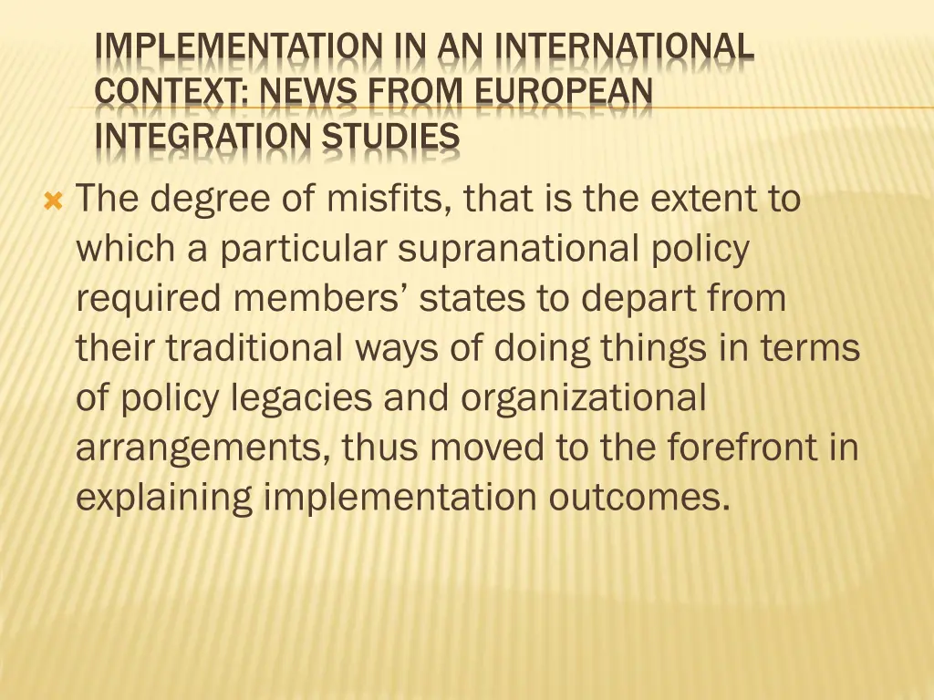 implementation in an international context news 1