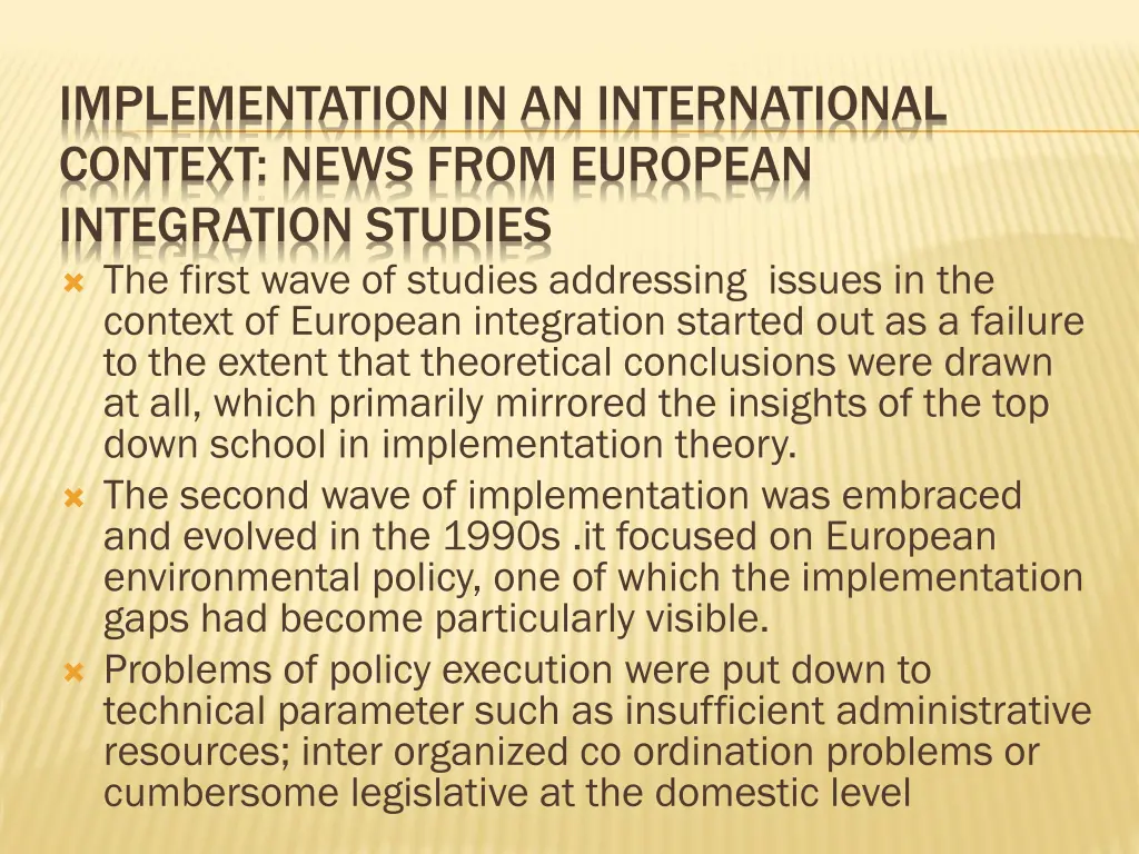 implementation in an international context news