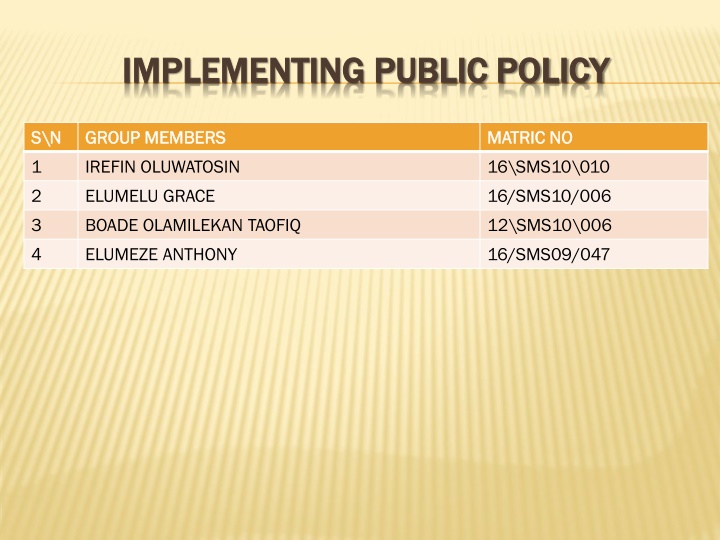 implementing public policy implementing public