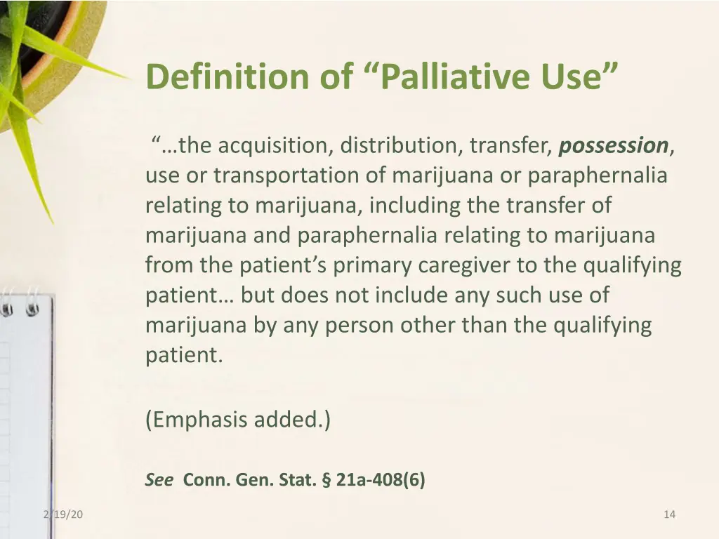 definition of palliative use