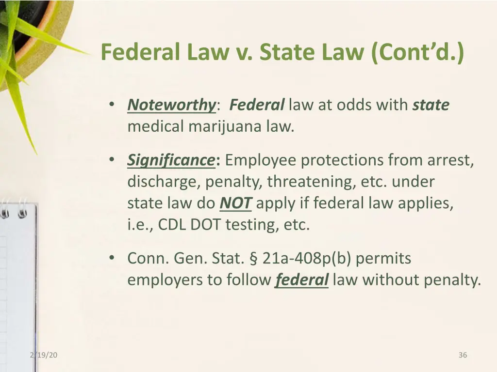 federal law v state law cont d 1