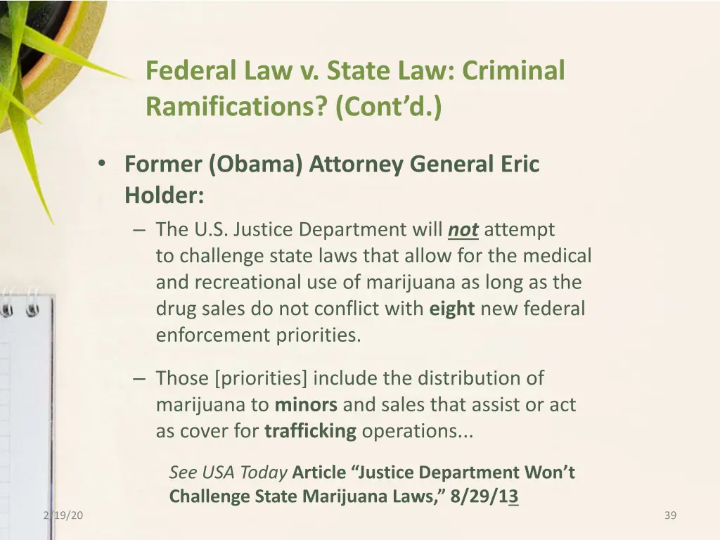 federal law v state law criminal ramifications 1