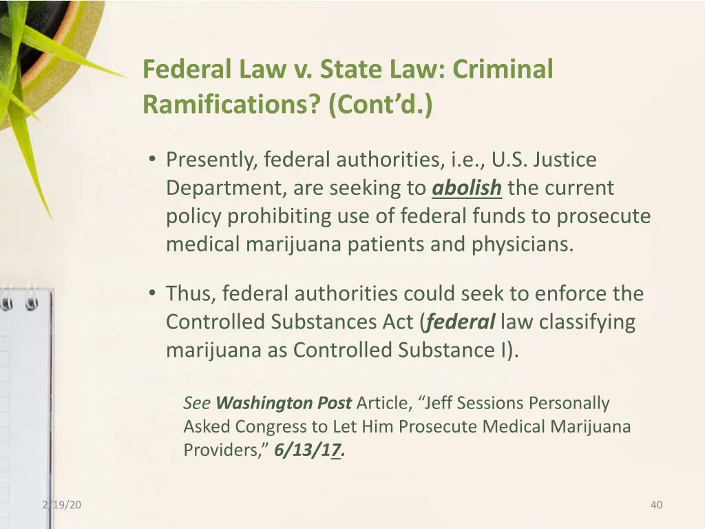 federal law v state law criminal ramifications 2